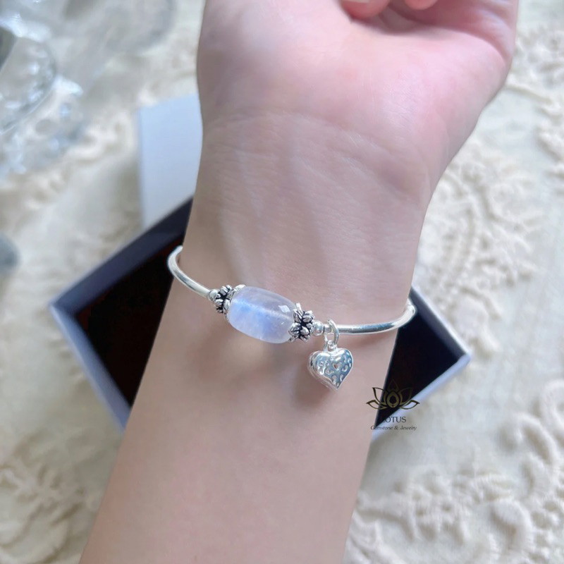 Vòng tay lu thống đá Th.anh Hồng phối bạc cầu tình duyên tài lộc