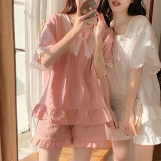 Bộ đùi ren tiểu thư gân Pijama