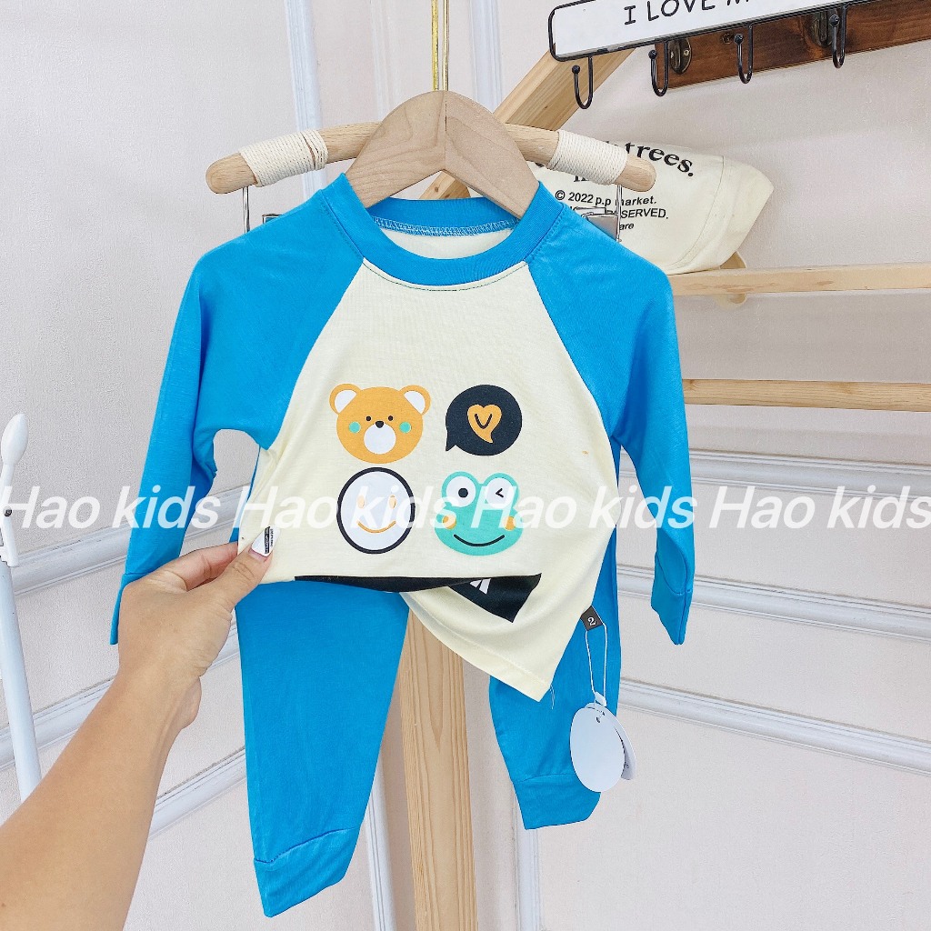 Bộ quần áo dài tay mặc điều hòa, chất thun lạnh mềm mịn cho bé gái và bé trai BD81