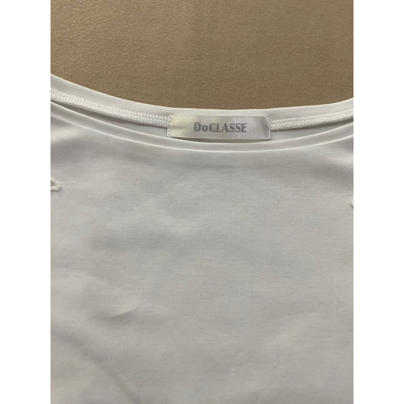 Áo thun cotton phối ren màu trắng  - Thanh lý vnxk