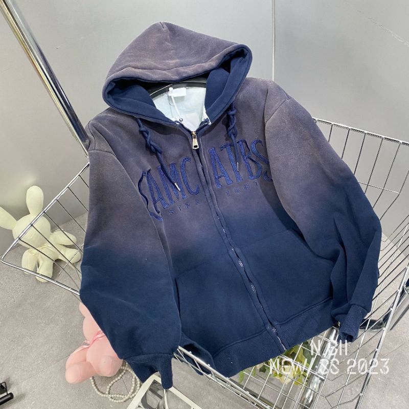 Áo nỉ hoodies loang mũ trong lót lông
