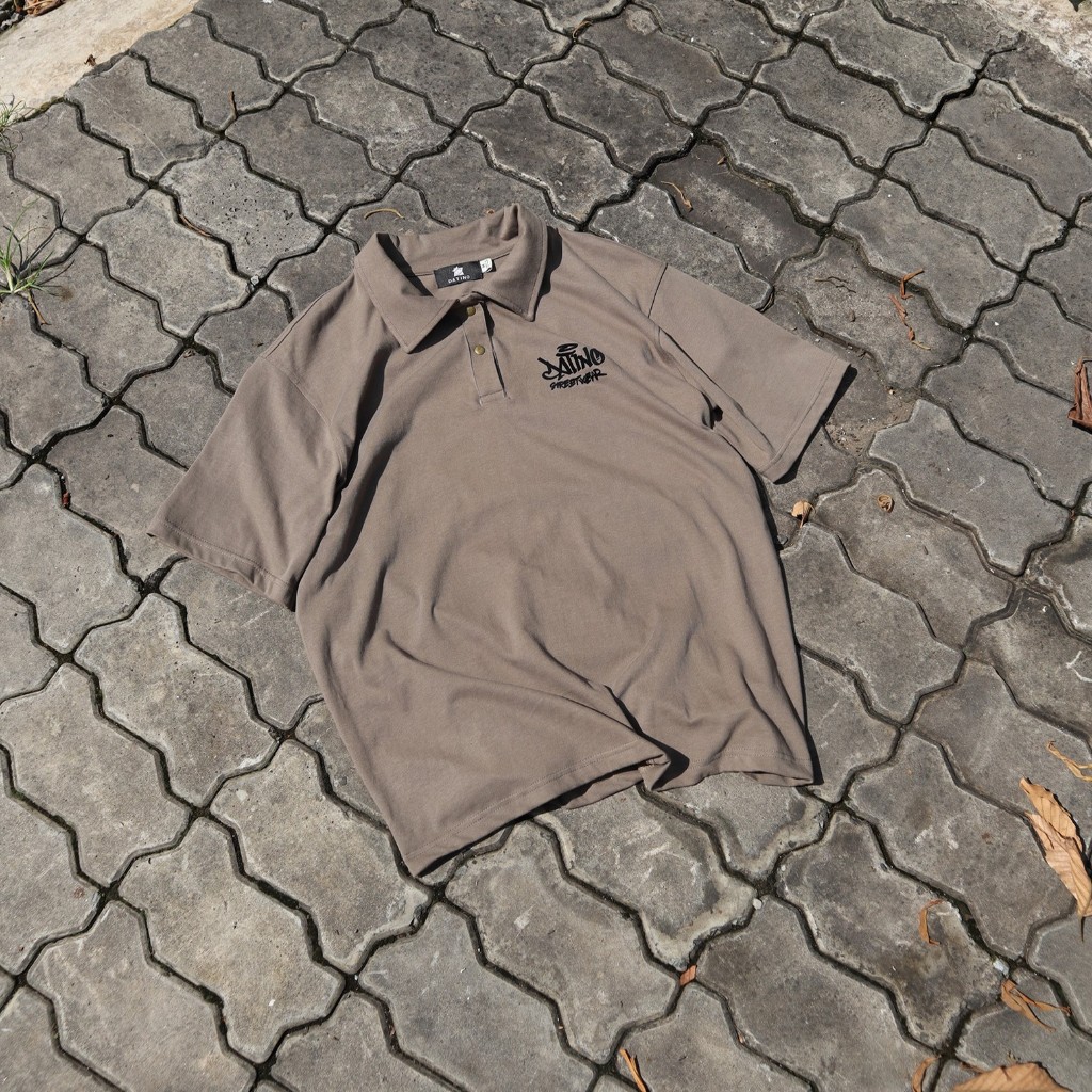 Áo thun polo oversize DATINO Signature phông rộng Streetwear tay lỡ 100% cotton 2 chiều định lượng 280gsm