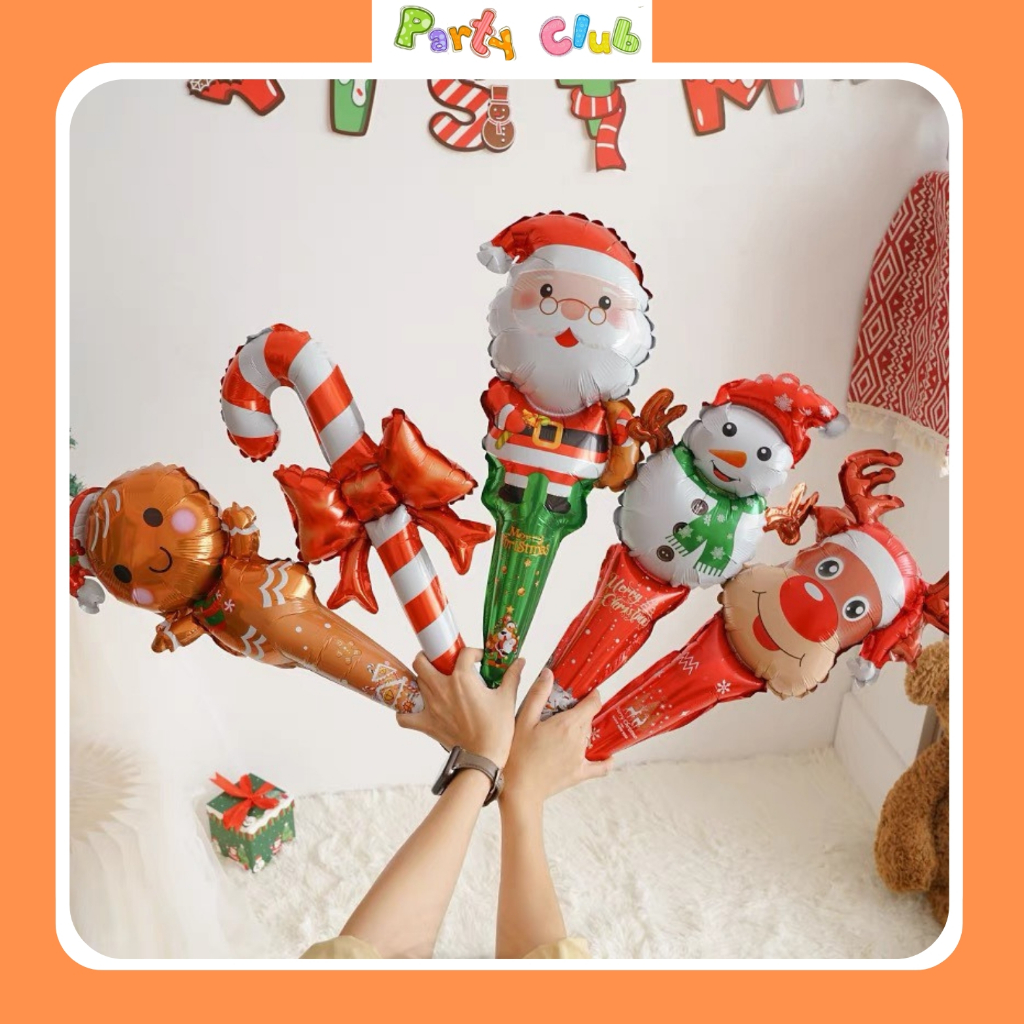 Bóng cầm tay noel bóng trang trí giáng sinh Merry Christmas