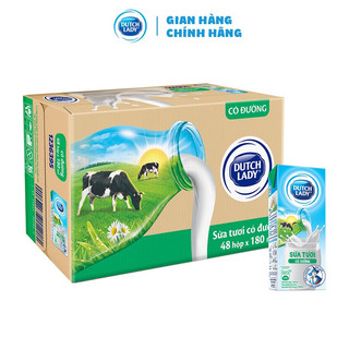Sữa Tươi Tiệt Trùng Cô Gái Hà Lan Có Đường - thùng 48 hộp x 180ml
