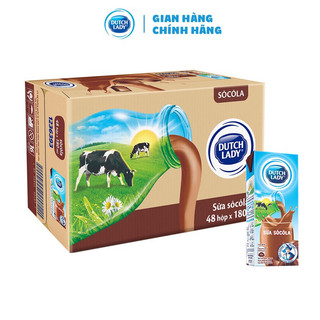 Thùng 48 Hộp Sữa Tươi Tiệt trùng Cô Gái Hà Lan hương Sôcôla - 180ml
