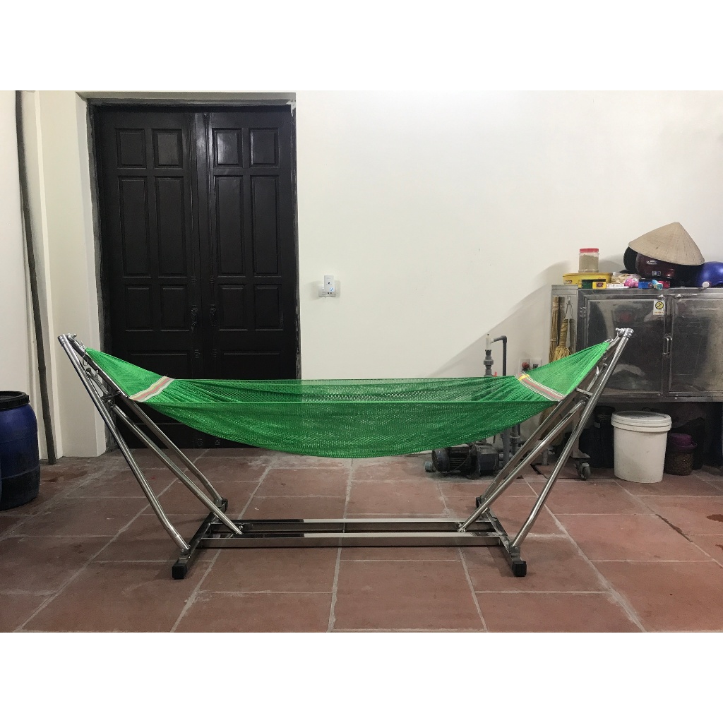 Võng xếp inox khung vuông cao cấp