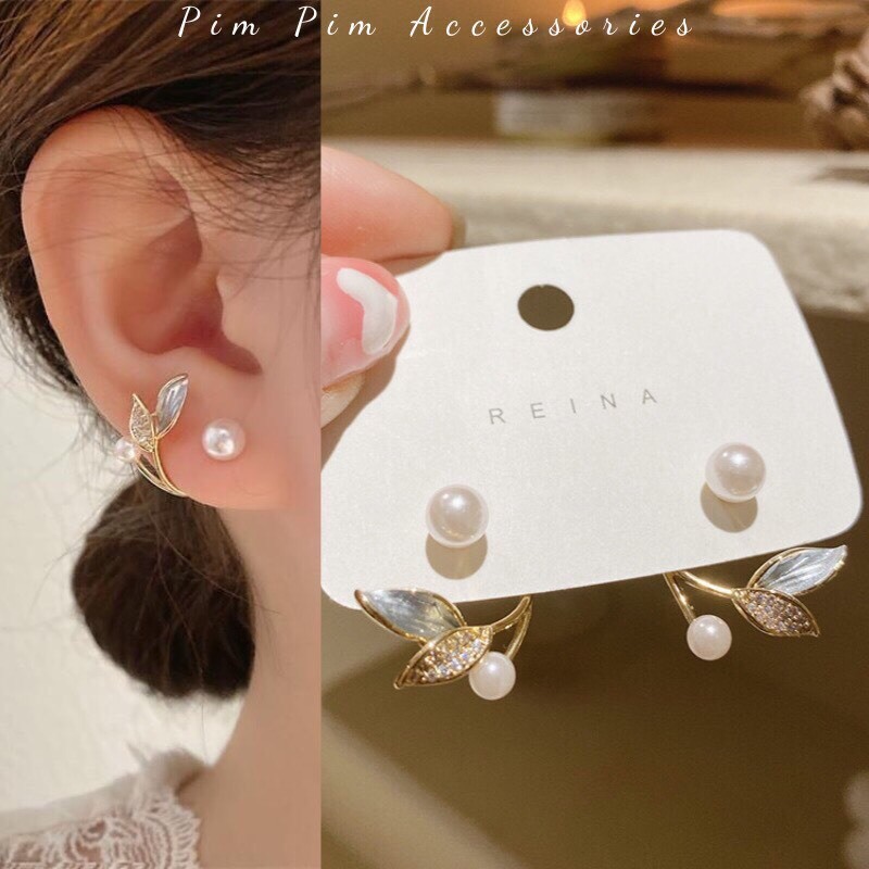 Bông tai nữ đính đá phong cách hiện đại sang trọng