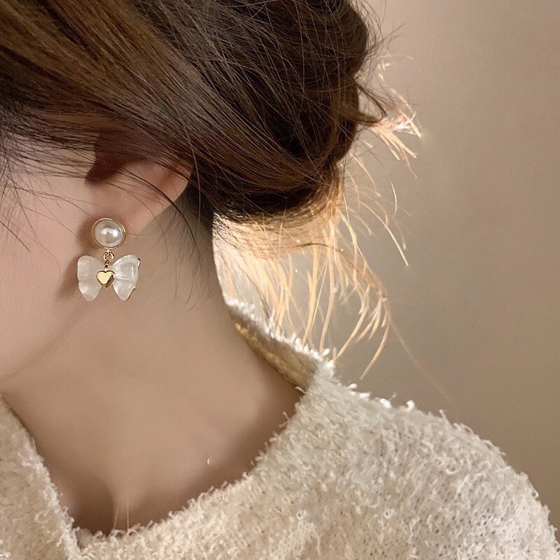 Bông tai nữ đính đá phong cách hiện đại sang trọng