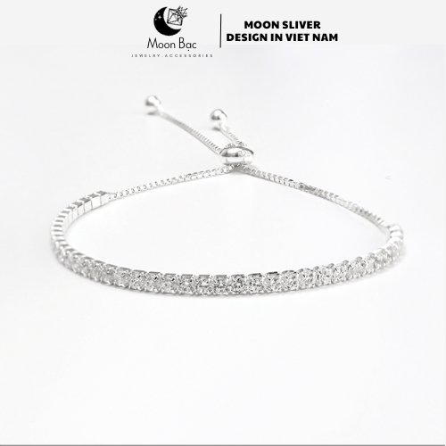 Lắc tay bạc Moon Bạc đính đá cá tính trang sức nữ cao cấp ý 925-LT02