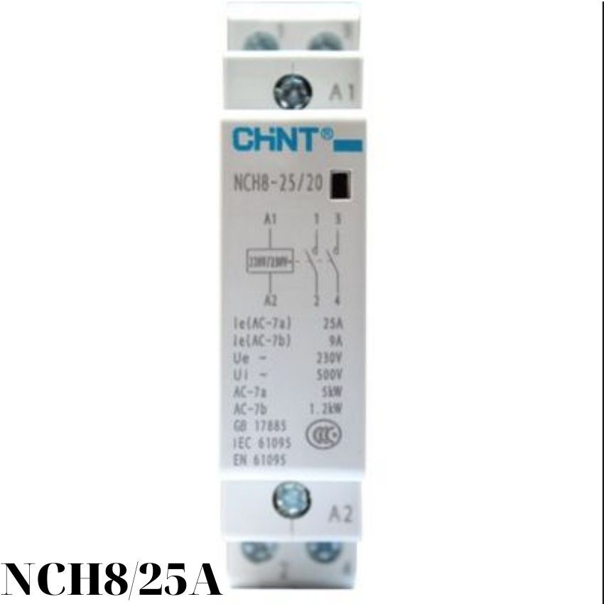 Khởi động từ 1P CHINT NCH8 25A ( xám trắng )