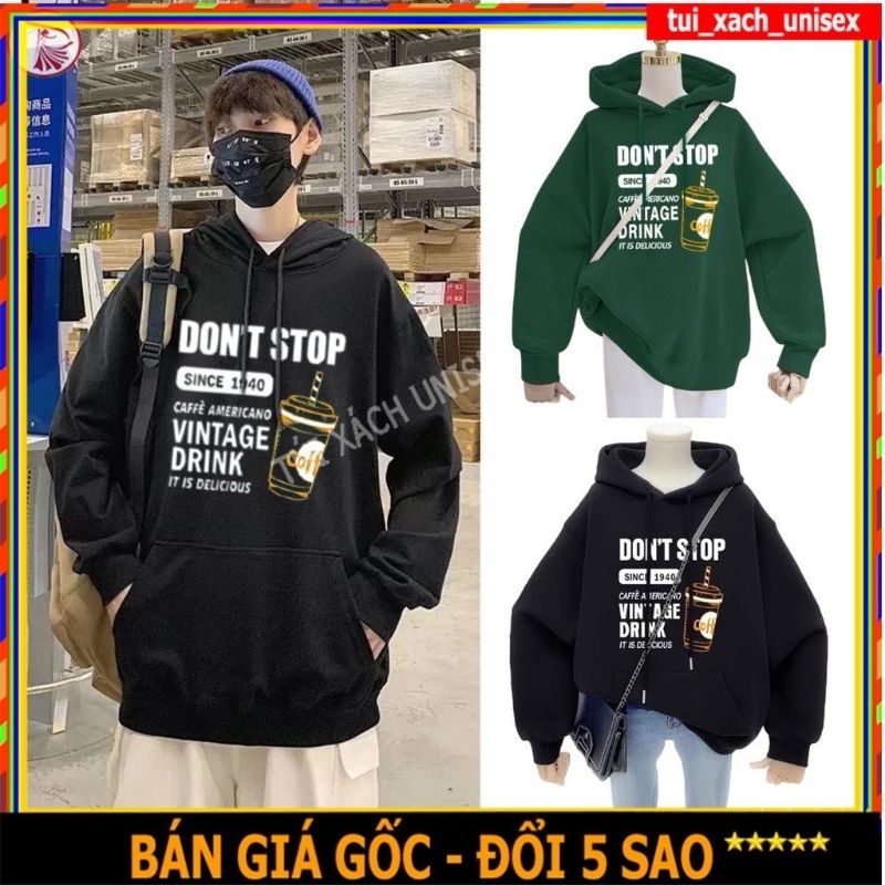 Áo Hoodie DON'T STOP  Nam Nữ Form Rộng -- Áo Hoodie Zip Form Unisex