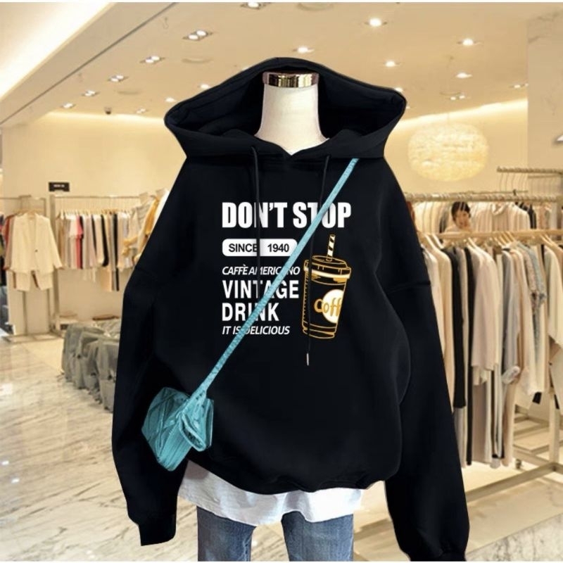 Áo Hoodie DON'T STOP  Nam Nữ Form Rộng -- Áo Hoodie Zip Form Unisex