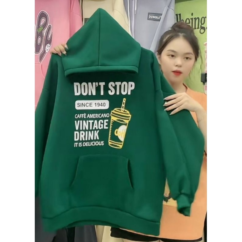 Áo Hoodie DON'T STOP  Nam Nữ Form Rộng -- Áo Hoodie Zip Form Unisex