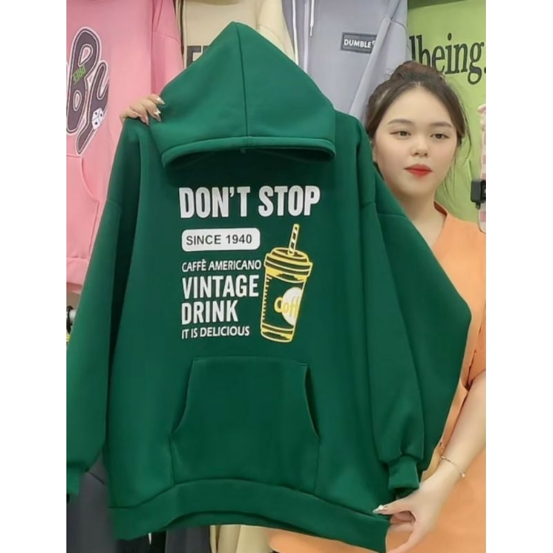 Áo Hoodie DON'T STOP  Nam Nữ Form Rộng -- Áo Hoodie Zip Form Unisex