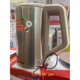 Ấm siêu tốc Kadashi nhập khẩu Thái lan, công tắc gạt, inox Liền