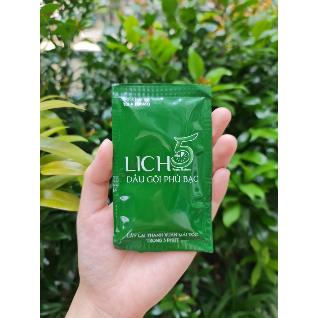 Dầu gội phủ bạc Lich5 cocayhoala dược đen tóc trong 5 phút không hại da đầu