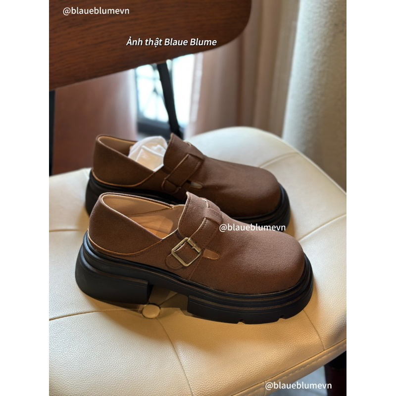 𝐁𝐥𝐚𝐮𝐞𝐁𝐥𝐮𝐦𝐞🦋  Loafer Pimtha da lộn gót 6cm