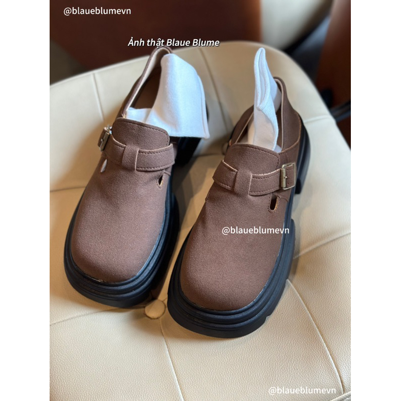 𝐁𝐥𝐚𝐮𝐞𝐁𝐥𝐮𝐦𝐞🦋  Loafer Pimtha da lộn gót 6cm