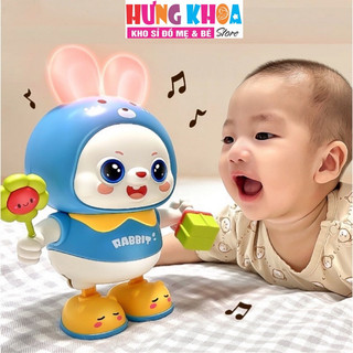 Đồ Chơi Thỏ Con Đáng Yêu Nhảy Múa Lắc Lư Theo Nhạc Vui Nhộn và Có Đèn Cho Bé