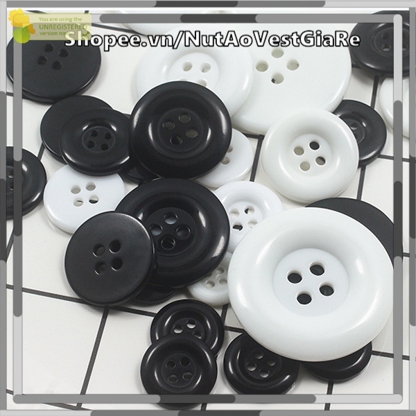 Set 20 chiếc cúc nhựa, nút nhựa 4 lỗ  dùng cho áo vest, áo sơ mi, quần tây, áo măng tô
