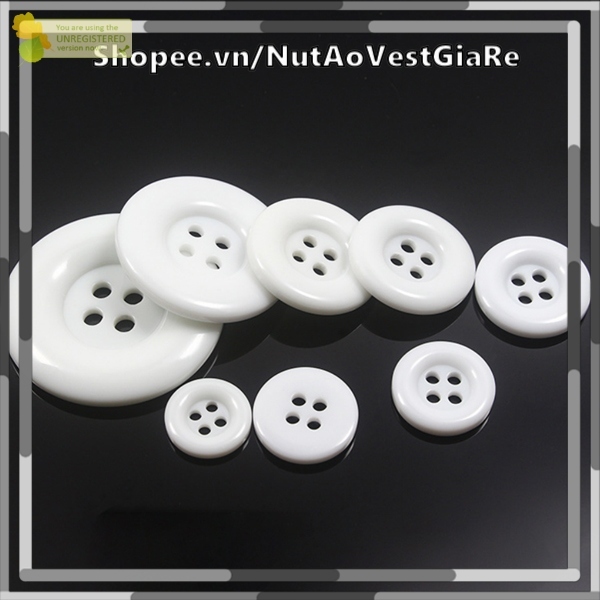 Set 20 chiếc cúc nhựa, nút nhựa 4 lỗ  dùng cho áo vest, áo sơ mi, quần tây, áo măng tô