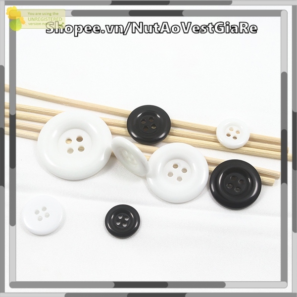 Set 20 chiếc cúc nhựa, nút nhựa 4 lỗ  dùng cho áo vest, áo sơ mi, quần tây, áo măng tô