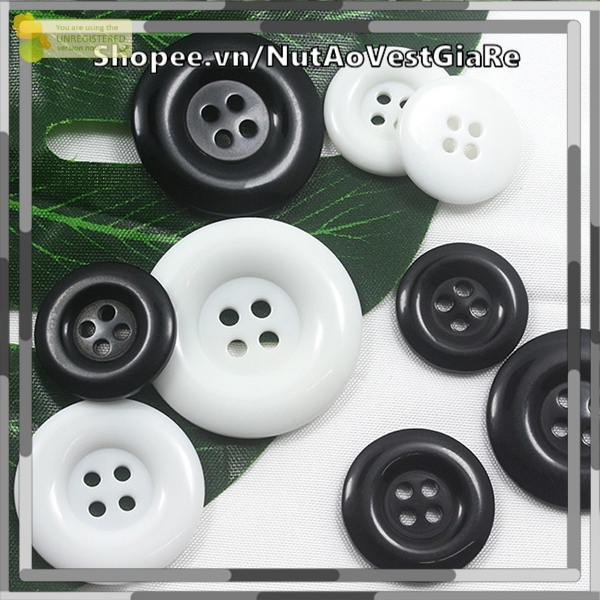 Set 20 chiếc cúc nhựa, nút nhựa 4 lỗ  dùng cho áo vest, áo sơ mi, quần tây, áo măng tô