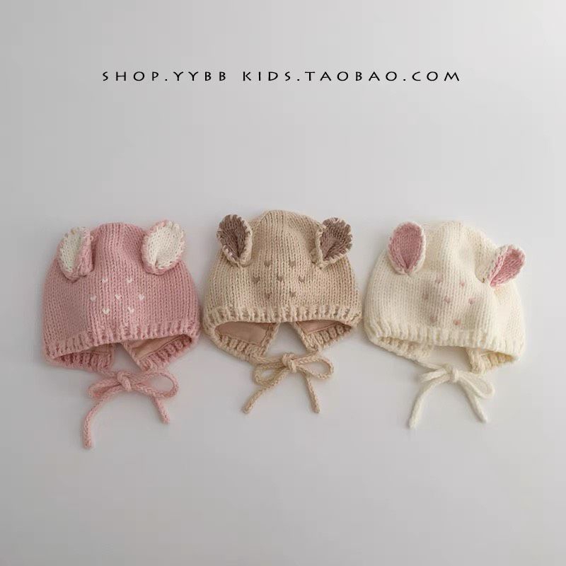 MŨ LEN TAI THỎ CAO CẤP CHO TRẺ SƠ SINH