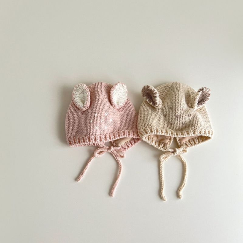 MŨ LEN TAI THỎ CAO CẤP CHO TRẺ SƠ SINH