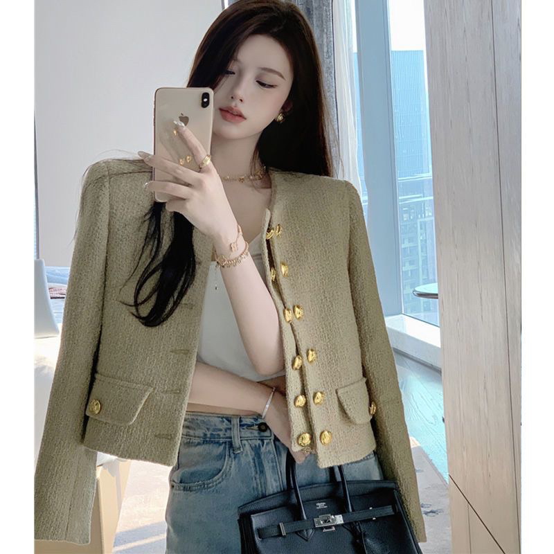 Áo vest cổ tròn nẹp 2 hàng cúc trẻ trung phong cách Hàn Quốc