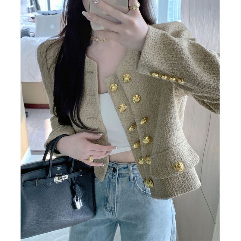 Áo vest cổ tròn nẹp 2 hàng cúc trẻ trung phong cách Hàn Quốc