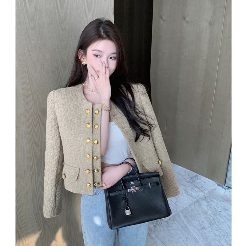 Áo vest cổ tròn nẹp 2 hàng cúc trẻ trung phong cách Hàn Quốc