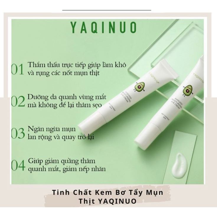 Kem mụn thịt liti dưỡng ẩm mắt Yakino săn chắc mắt, bọng mắt mờ nếp nhăn,quầng thâm - kem bơ giảm mụn thịt