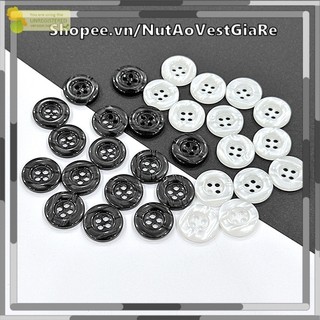 Set 20 Nút Quần Tây/ Nút To loại bóng đẹp, nút nhựa màu đen, trắng