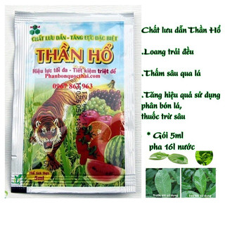 Chất lưu dẫn – Tăng lực THẦN HỔ- tăng hiệu quả của việc sử dụng phân bón lá,BVTV,gói 5ml