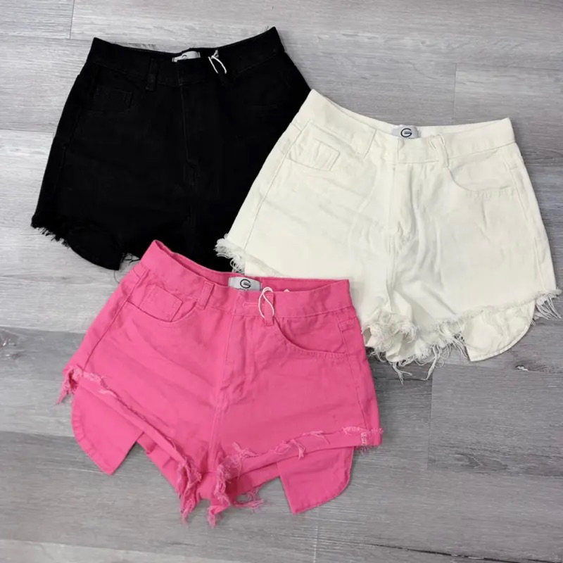 Quần Short Jeans Nữ Lưng Cao Túi Dài Đủ Màu Trơn Lưng Cao Chất Vãi Dày Dặn