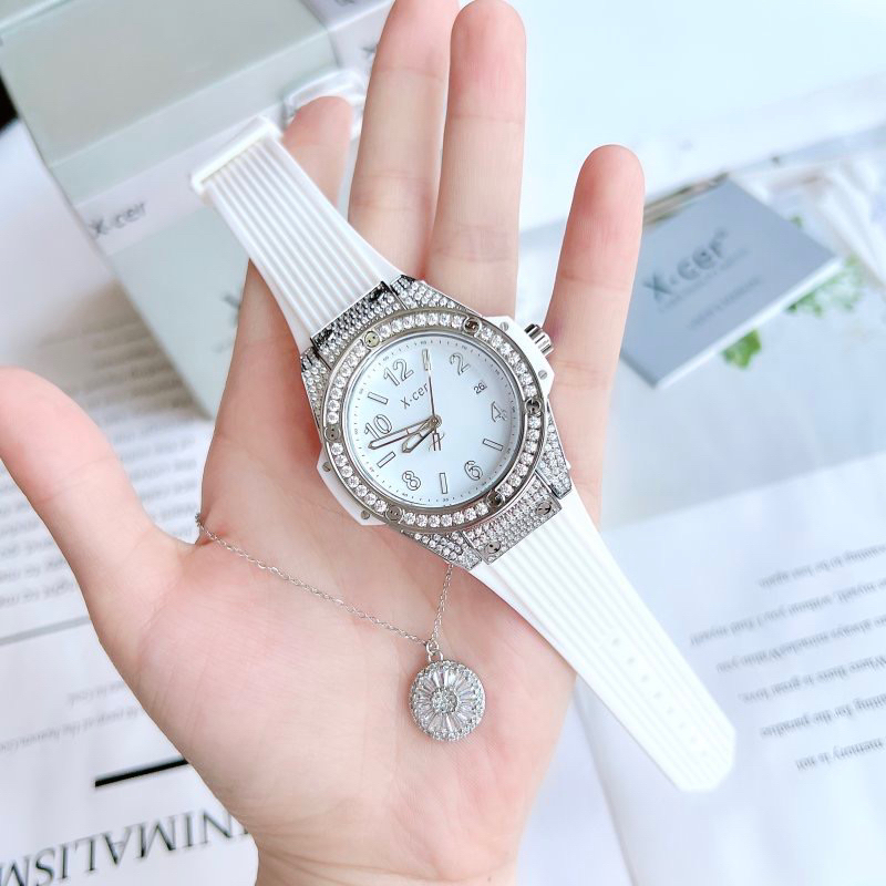 Đồng hồ nữ Xcer  B0611  Chính hãng mặt tròn đính đá siz 36mm