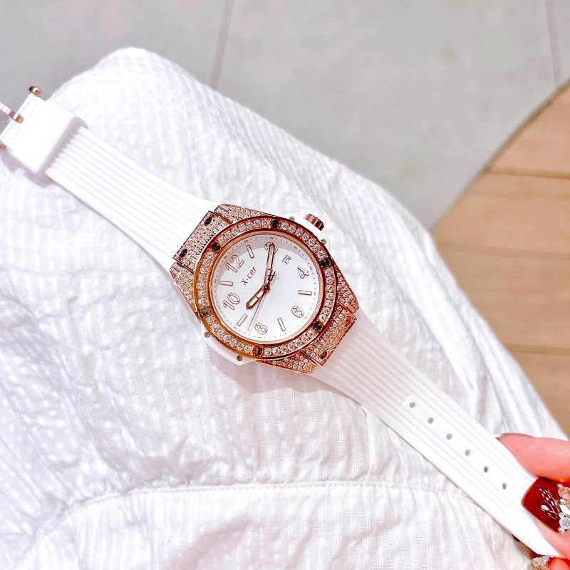 Đồng hồ nữ Xcer  B0611  Chính hãng mặt tròn đính đá siz 36mm