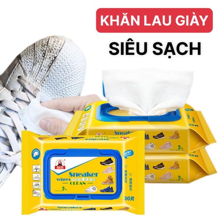 Khăn Giấy Lau Giày Siêu Sạch SNEAKER Gói 30 Tờ Không Hoá Chất Làm Hại Vải