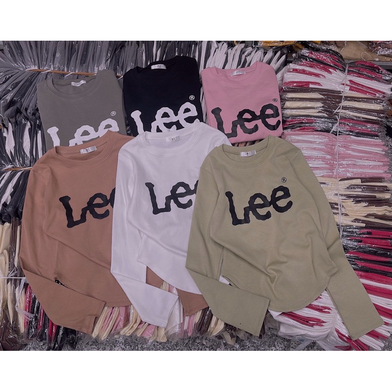 Áo tay dài bozip cổ tròn chữ lee xinh bozip xọn