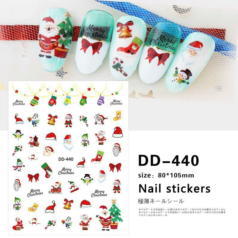 Sticker dán móng, sticker noel, giáng sinh Miếng dán móng tay 3D nail sticker