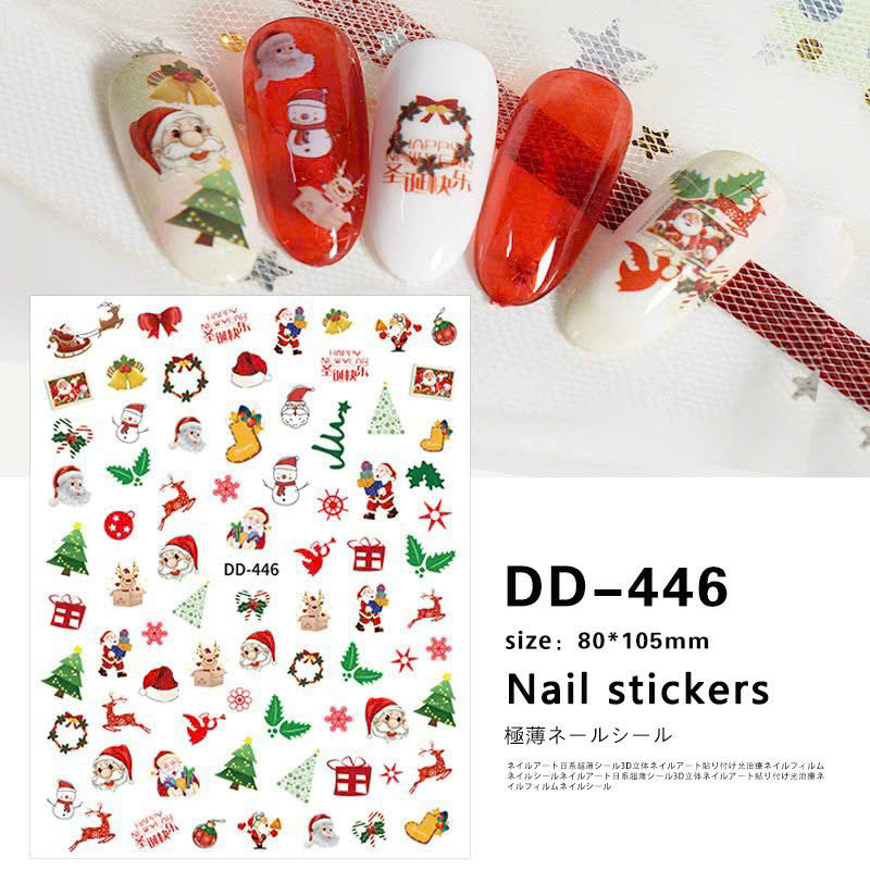 Sticker dán móng, sticker noel, giáng sinh Miếng dán móng tay 3D nail sticker