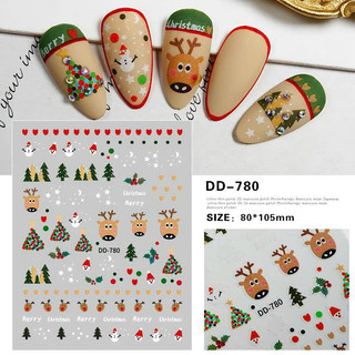 Sticker dán móng, sticker nail, miếng dán móng tay 3D nail sticker (giáng sinh)