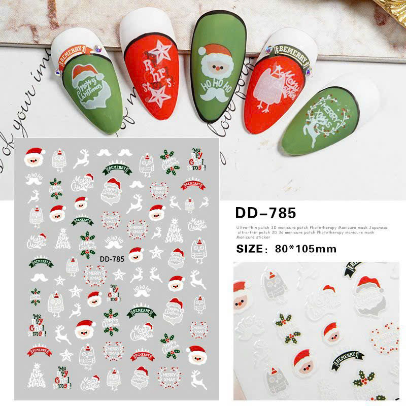 Sticker dán móng, sticker noel, giáng sinh Miếng dán móng tay 3D nail sticker