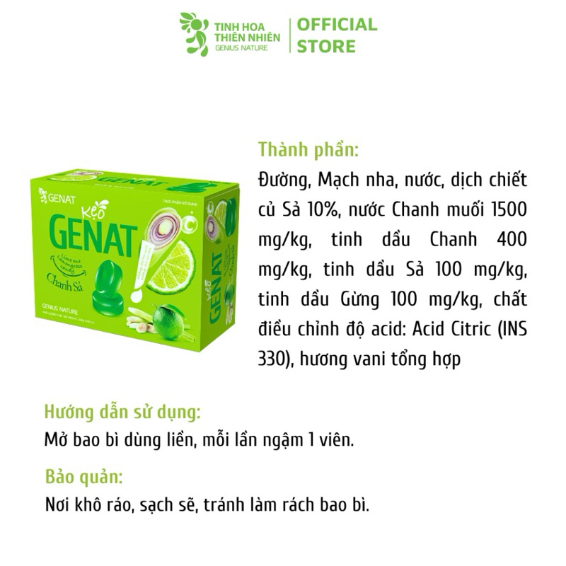 Kẹo Ngậm Genat Chanh Sả