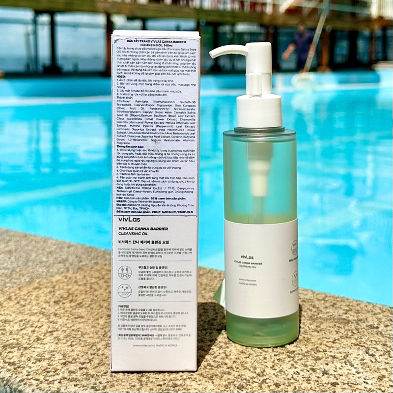 Dầu tẩy trang sạch sâu, lành tính, làm dịu da Vivlas Canna Barrier Cleansing Oil