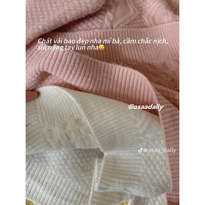 Áo Len Cardigan Vặn Thừng Cúc Gỗ Chất Len Dày Dặn - OSAA DAILY