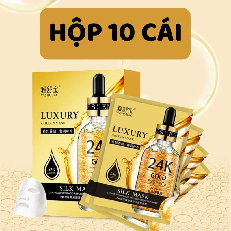 MẶT NẠ VÀNG 24K LUXURY căng bóng dưỡng trắng da, ngừa lão hoá