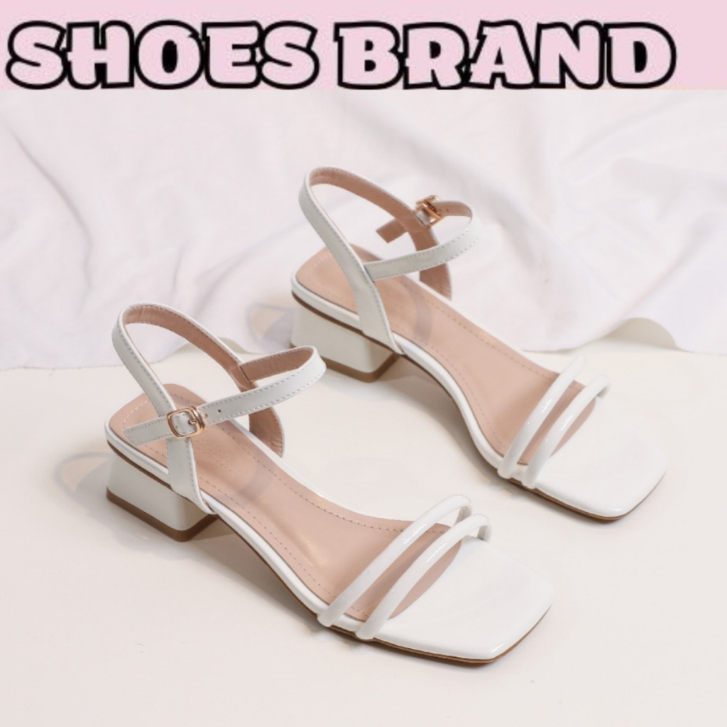 Xăng đan cao gót nữ đế vuông 3p quai mảnh hậu cài mã H59