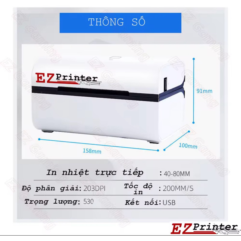 Máy in nhiệt, máy in đơn hàng EZ printer EZP-801
